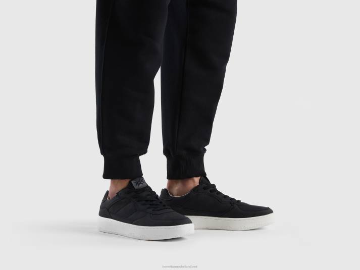 Heren Benetton zwarte lage sneakers zwart 4R621566