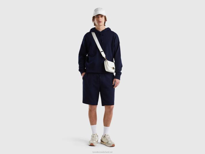Heren Benetton Hoodie van 100% katoen donkerblauw 4R624527