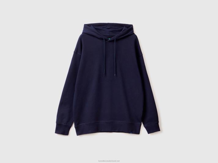 Heren Benetton Hoodie van 100% katoen donkerblauw 4R624527