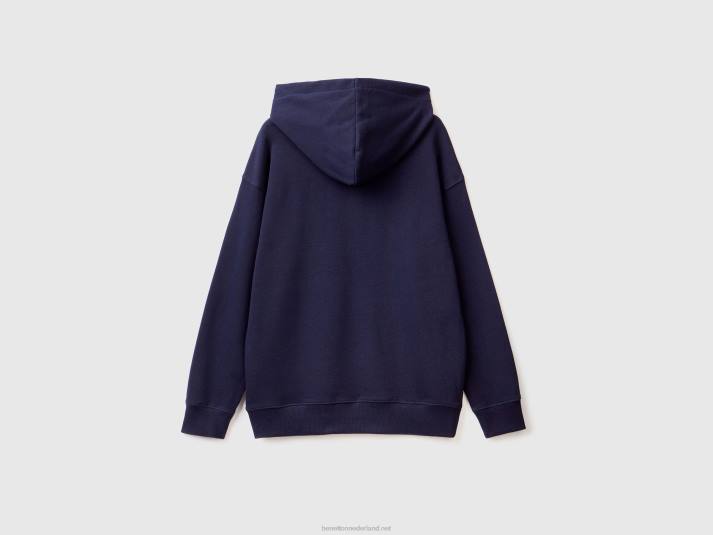 Heren Benetton Hoodie van 100% katoen donkerblauw 4R624527