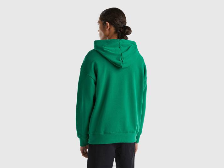 Heren Benetton Hoodie van 100% katoen donkergroen 4R621338
