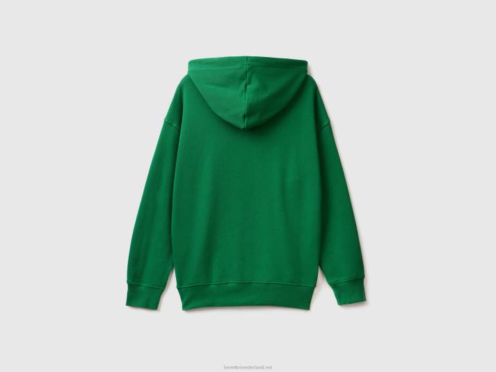 Heren Benetton Hoodie van 100% katoen donkergroen 4R621338