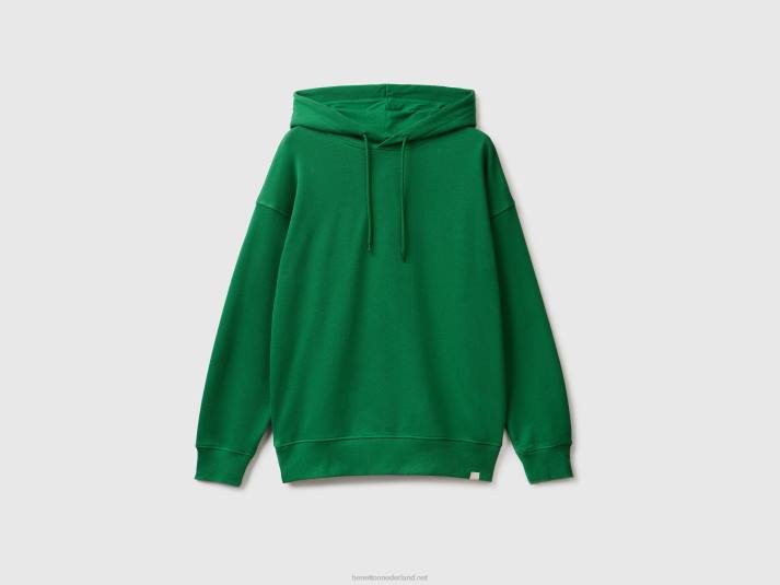 Heren Benetton Hoodie van 100% katoen donkergroen 4R624533