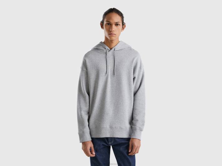 Heren Benetton Hoodie van 100% katoen lichtgrijs 4R621327
