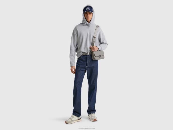 Heren Benetton Hoodie van 100% katoen lichtgrijs 4R621327