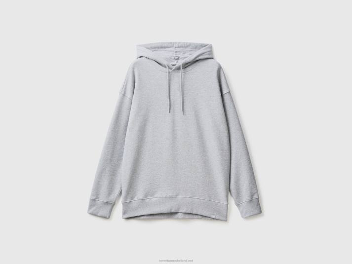 Heren Benetton Hoodie van 100% katoen lichtgrijs 4R621327