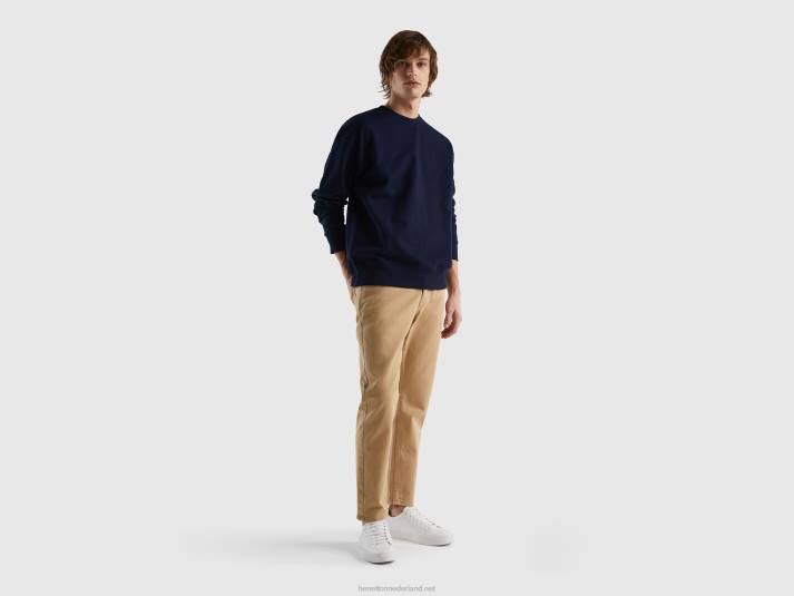 Heren Benetton Trui van 100% katoen donkerblauw 4R624530
