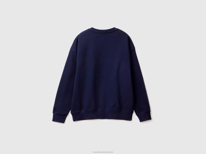 Heren Benetton Trui van 100% katoen donkerblauw 4R624530