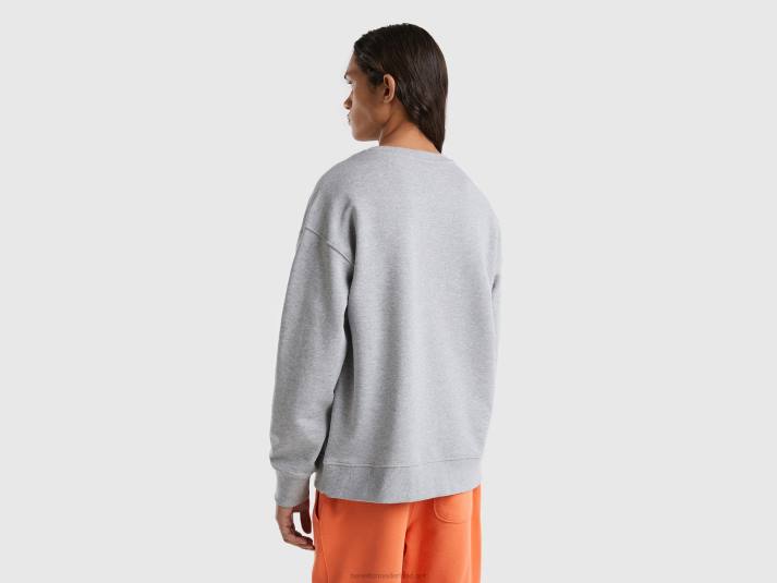 Heren Benetton Trui van 100% katoen lichtgrijs 4R621336