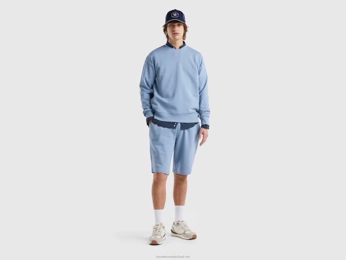 Heren Benetton Trui van 100% katoen luchtmacht blauw 4R621317