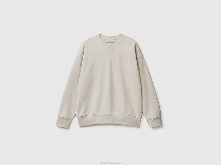 Heren Benetton Trui van 100% katoen met ronde hals parelgrijs 4R621312