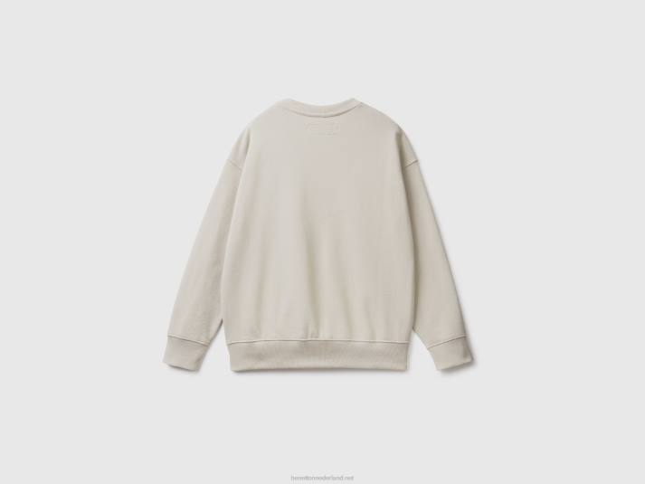 Heren Benetton Trui van 100% katoen met ronde hals parelgrijs 4R624510