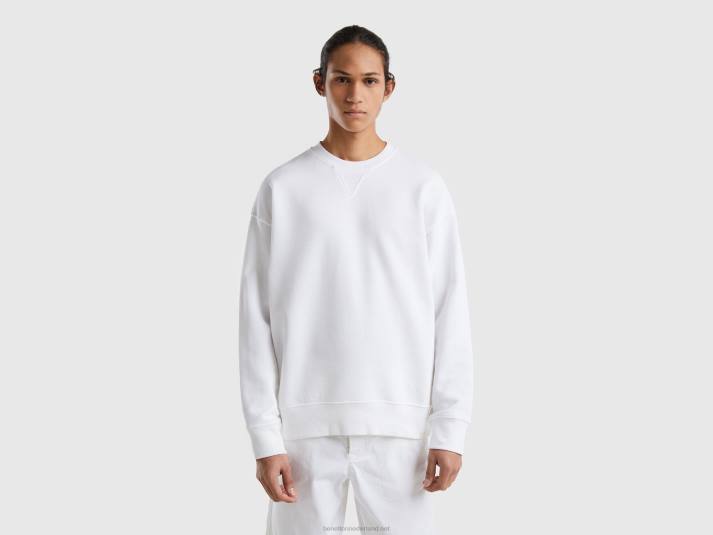Heren Benetton Trui van 100% katoen wit 4R621337