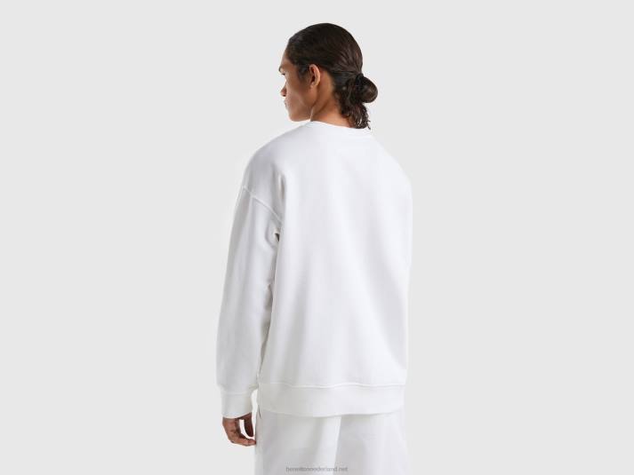 Heren Benetton Trui van 100% katoen wit 4R621337