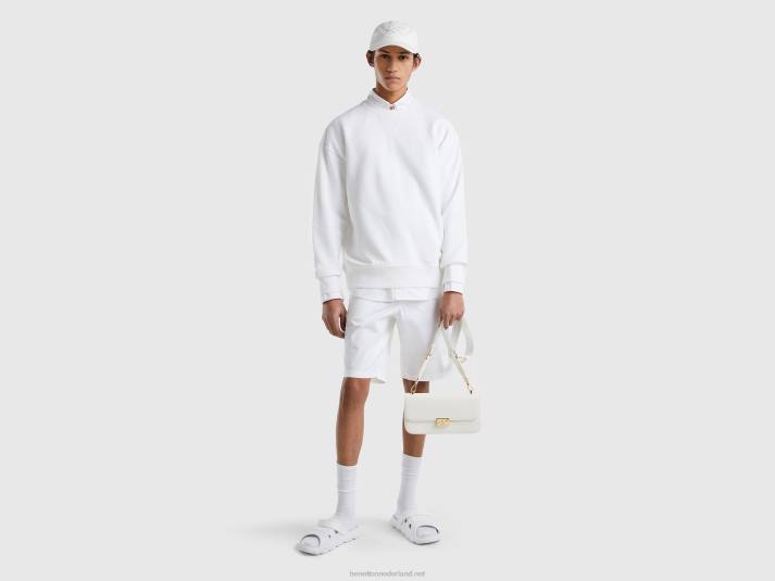 Heren Benetton Trui van 100% katoen wit 4R621337
