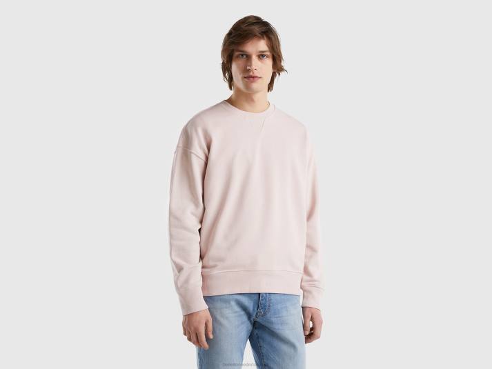 Heren Benetton Trui van 100% katoen zacht roze 4R621333