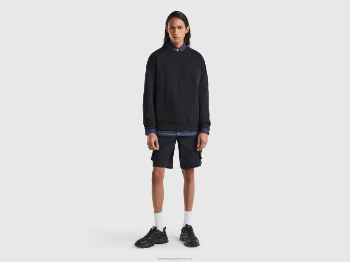 Heren Benetton Trui van 100% katoen zwart 4R621335