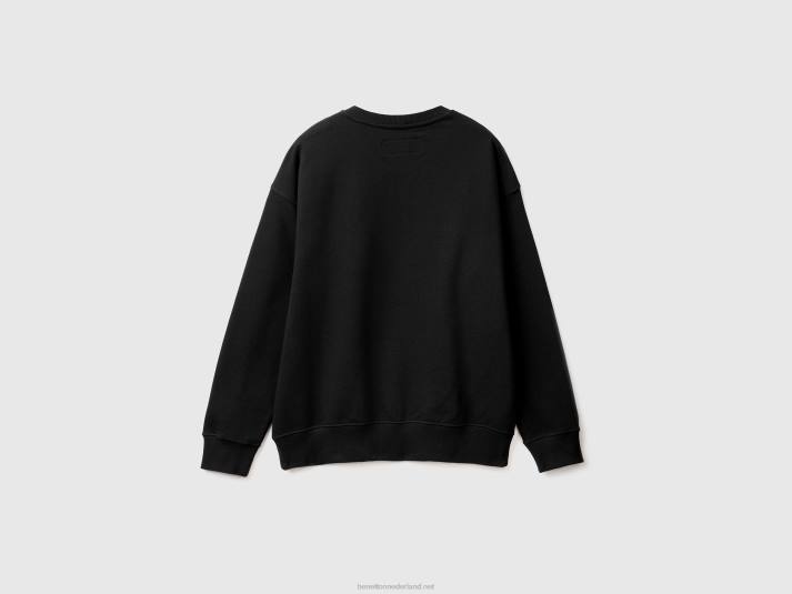 Heren Benetton Trui van 100% katoen zwart 4R621335