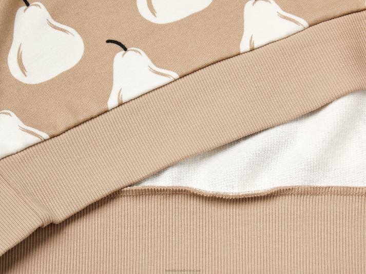 Heren Benetton beige sweatshirt met perenprint beige 4R624512