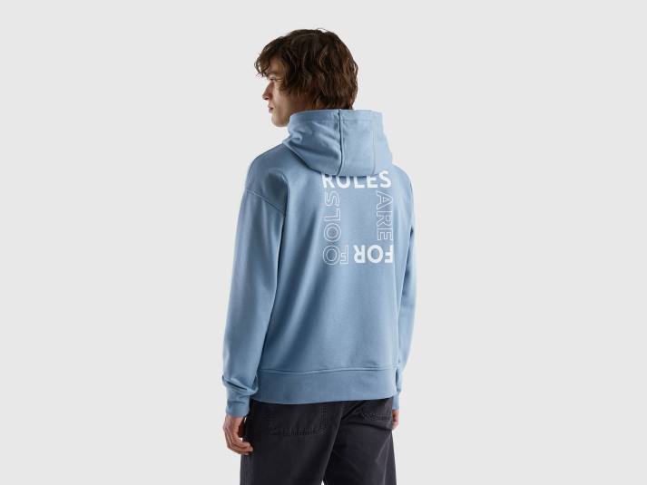 Heren Benetton hoodie met print luchtmacht blauw 4R621315