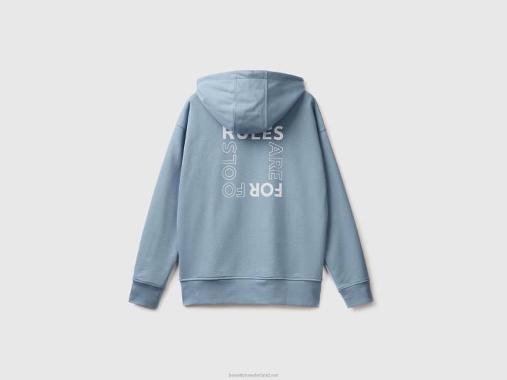 Heren Benetton hoodie met print luchtmacht blauw 4R621315