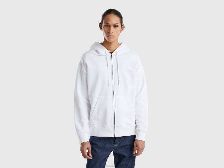 Heren Benetton hoodie met rits van katoen wit 4R621328