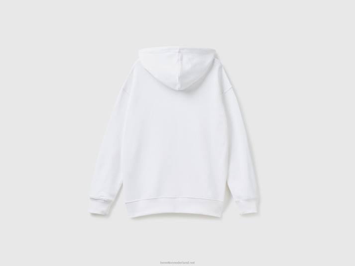 Heren Benetton hoodie met rits van katoen wit 4R621328