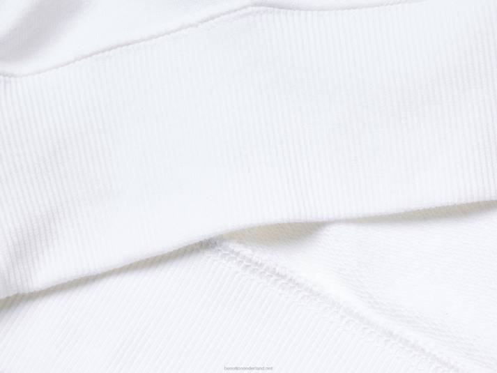 Heren Benetton hoodie met rits van katoen wit 4R621328