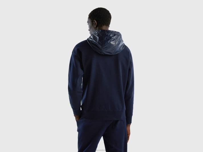Heren Benetton hoodie van nylon donkerblauw 4R621313