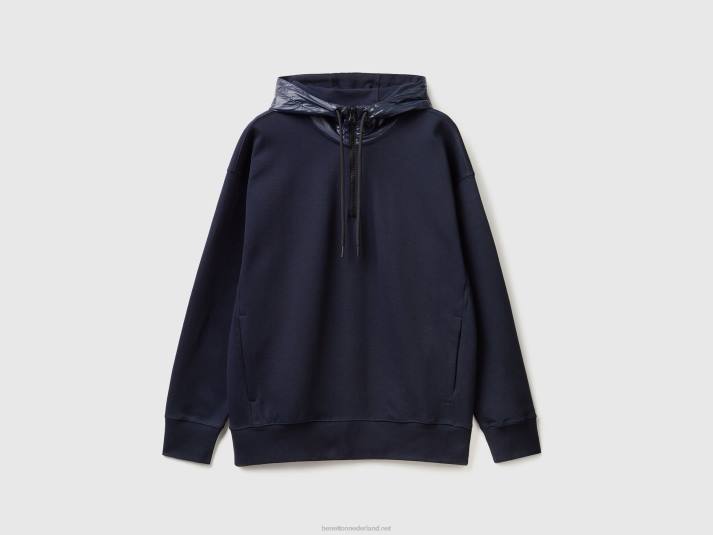 Heren Benetton hoodie van nylon donkerblauw 4R621313