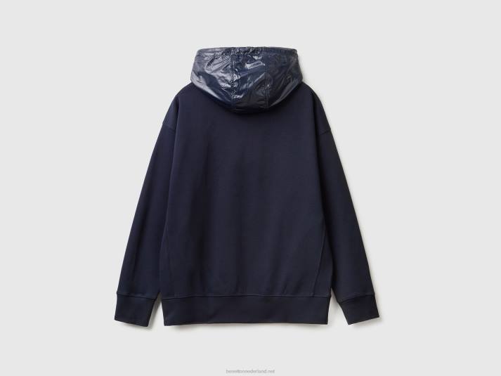 Heren Benetton hoodie van nylon donkerblauw 4R624507