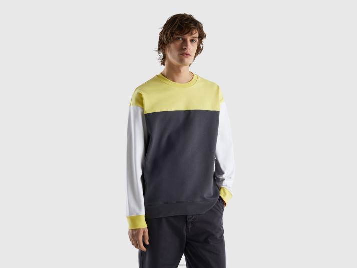 Heren Benetton sweatshirt met kleurvlakken veelkleurig 4R621321