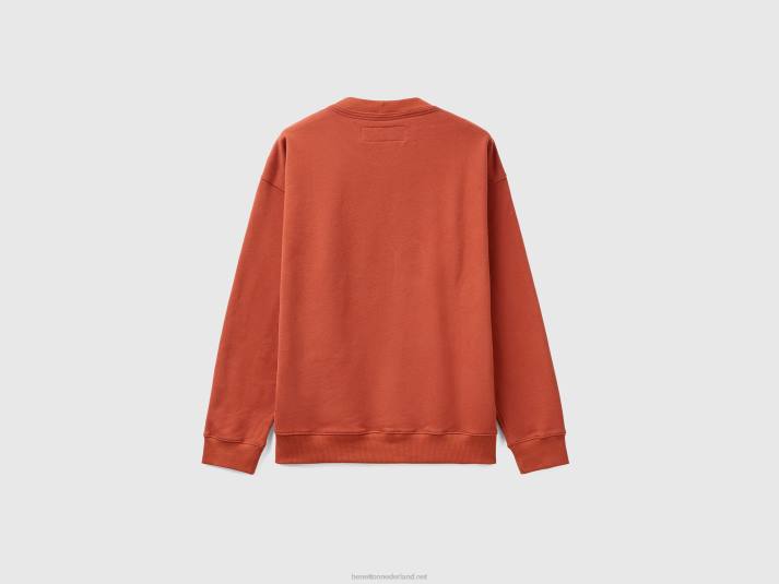 Heren Benetton warme hoodie met print bruin 4R621334