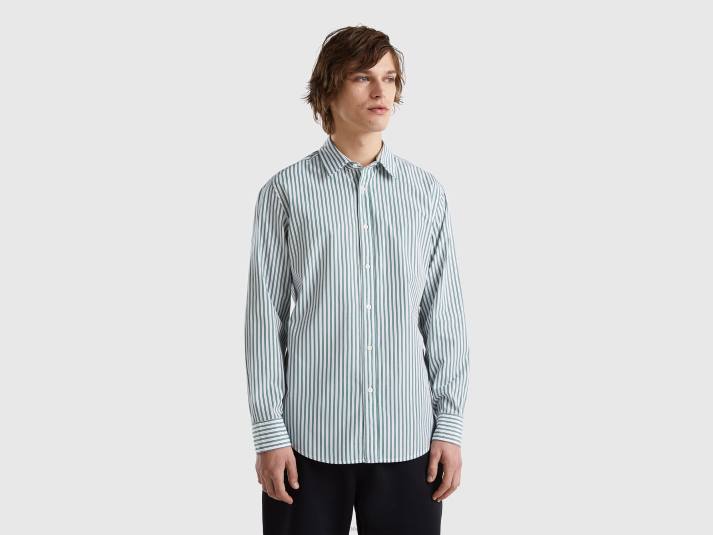 Heren Benetton Overhemd van 100% biologisch katoen met dessin groente 4R621359