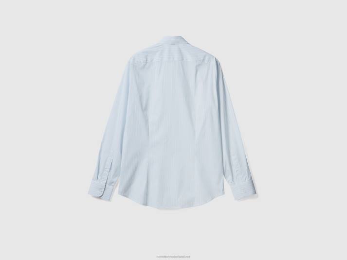 Heren Benetton slim fit overhemd van stretchkatoenmix wit 4R624554