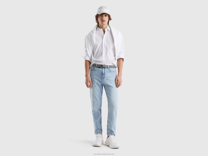 Heren Benetton slimfit overhemd in effen kleur wit 4R621360