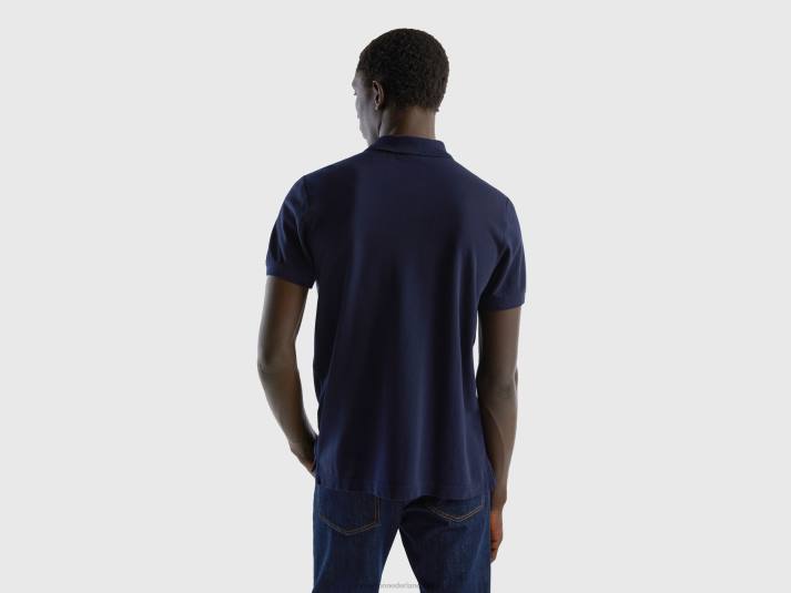 Heren Benetton donkerblauwe regular fit polo donkerblauw 4R621413