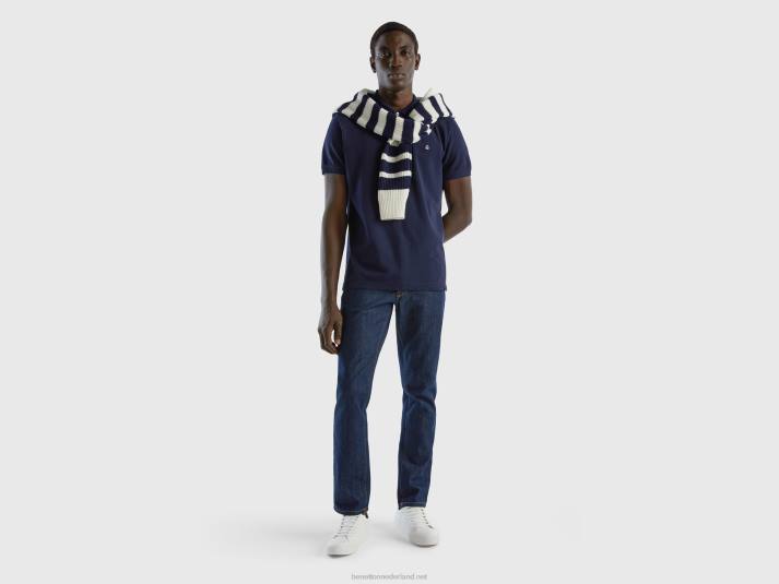 Heren Benetton donkerblauwe regular fit polo donkerblauw 4R621413