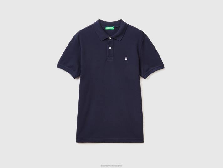 Heren Benetton donkerblauwe regular fit polo donkerblauw 4R621413