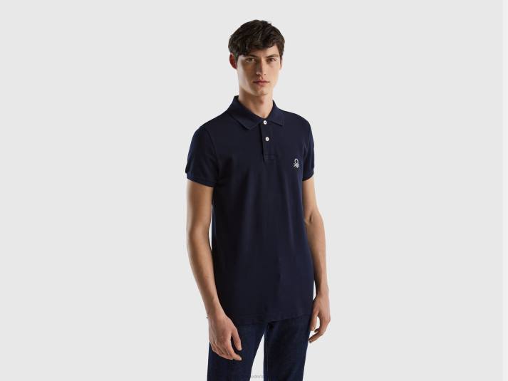 Heren Benetton donkerblauwe slim fit polo donkerblauw 4R621410