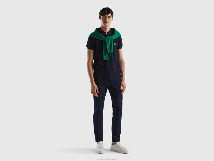 Heren Benetton donkerblauwe slim fit polo donkerblauw 4R621410