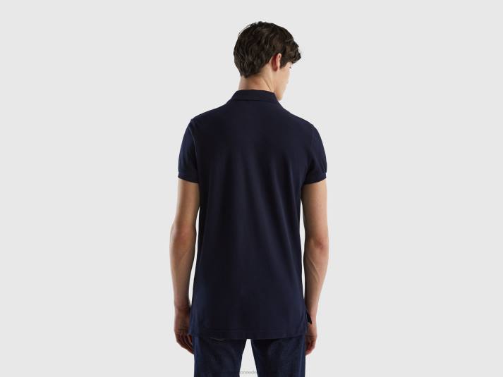 Heren Benetton donkerblauwe slim fit polo donkerblauw 4R624605