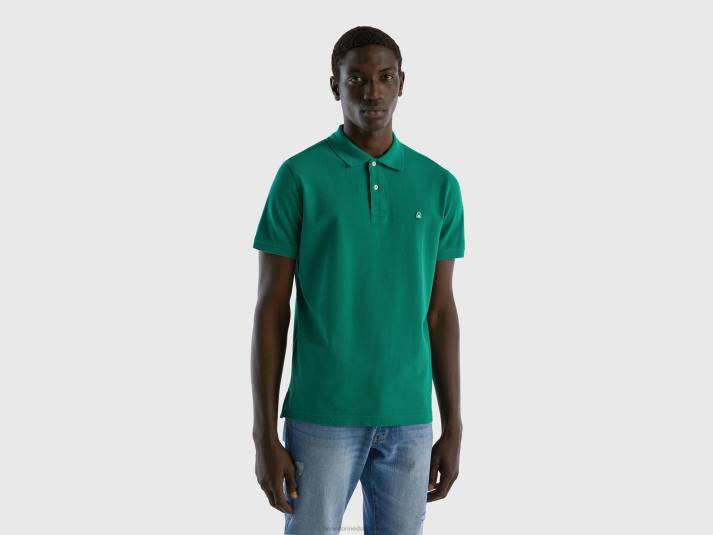 Heren Benetton donkergroene regular fit polo donkergroen 4R624572