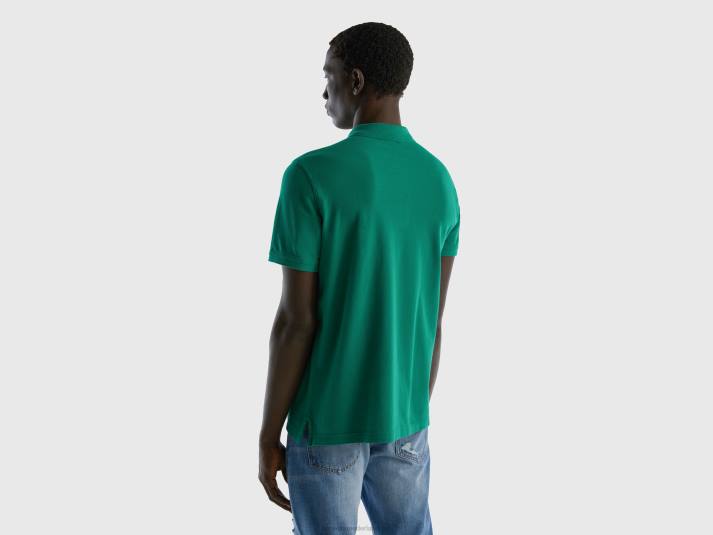 Heren Benetton donkergroene regular fit polo donkergroen 4R624572