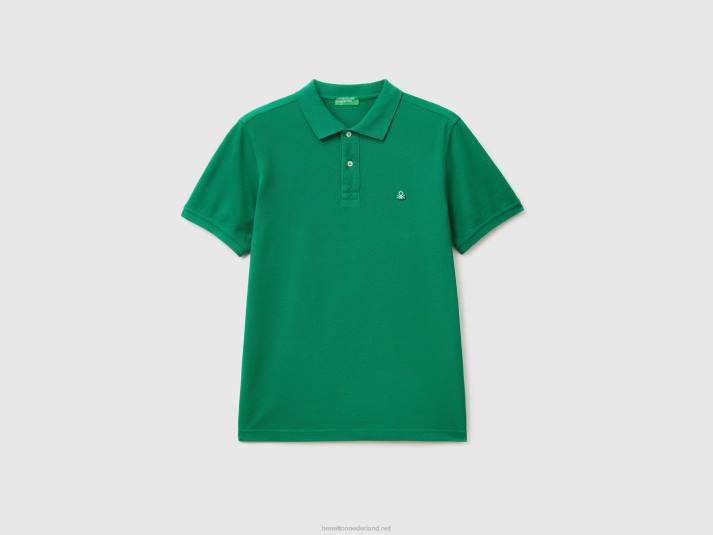 Heren Benetton donkergroene regular fit polo donkergroen 4R624572