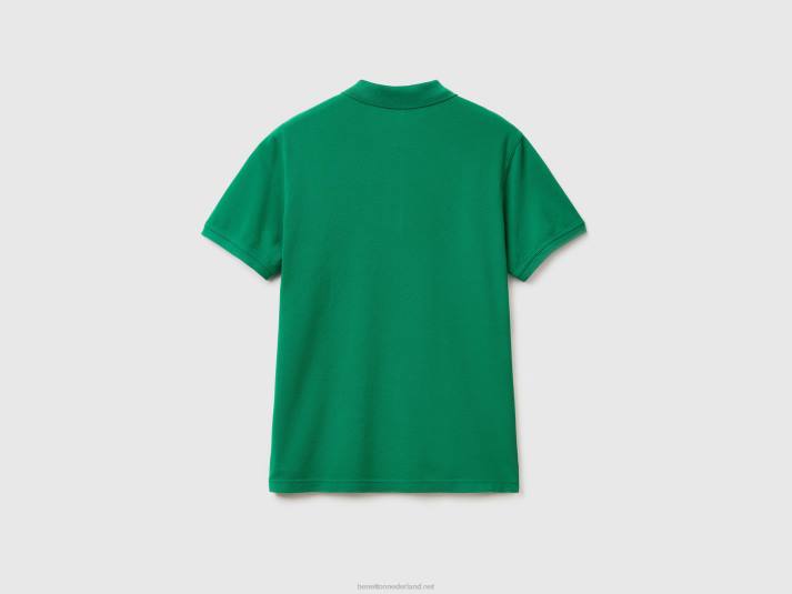 Heren Benetton donkergroene regular fit polo donkergroen 4R624572