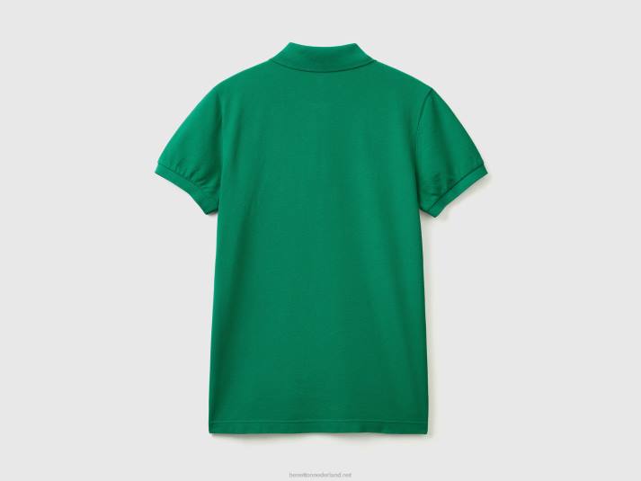 Heren Benetton donkergroene slim fit polo donkergroen 4R624594