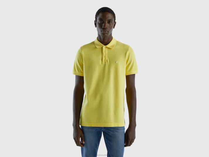 Heren Benetton gele polo met normale pasvorm geel 4R624574