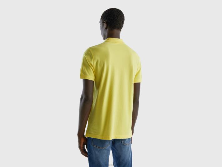 Heren Benetton gele polo met normale pasvorm geel 4R624574