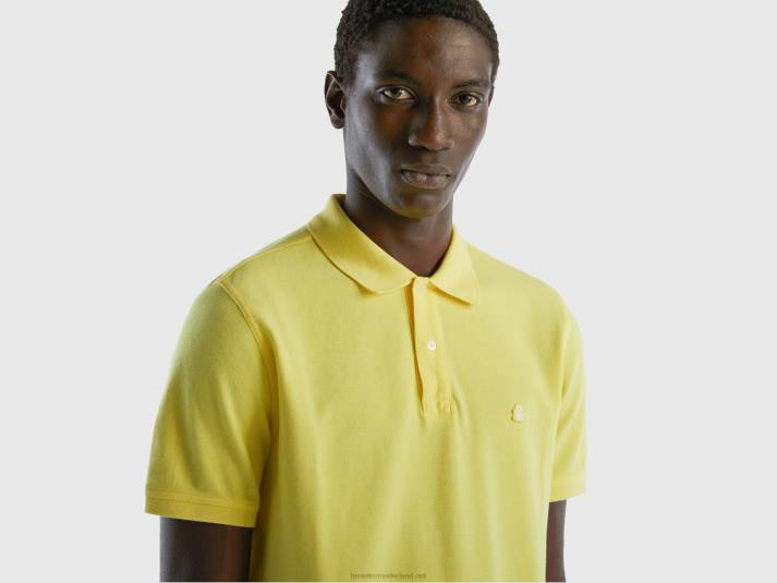 Heren Benetton gele polo met normale pasvorm geel 4R624574